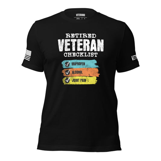 Retired Vet Checklist T-shirt FREE SHIPPING